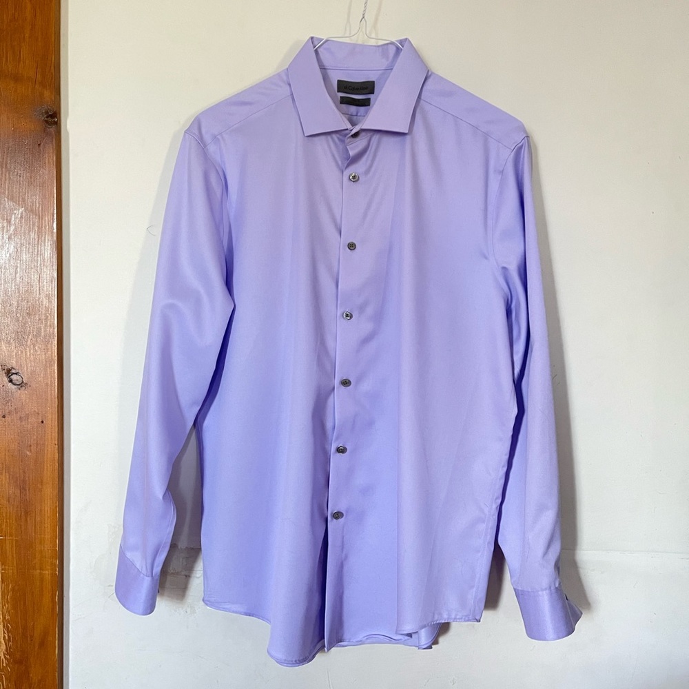 Lavender Calvin Klein Slim Fit Dress Shirt